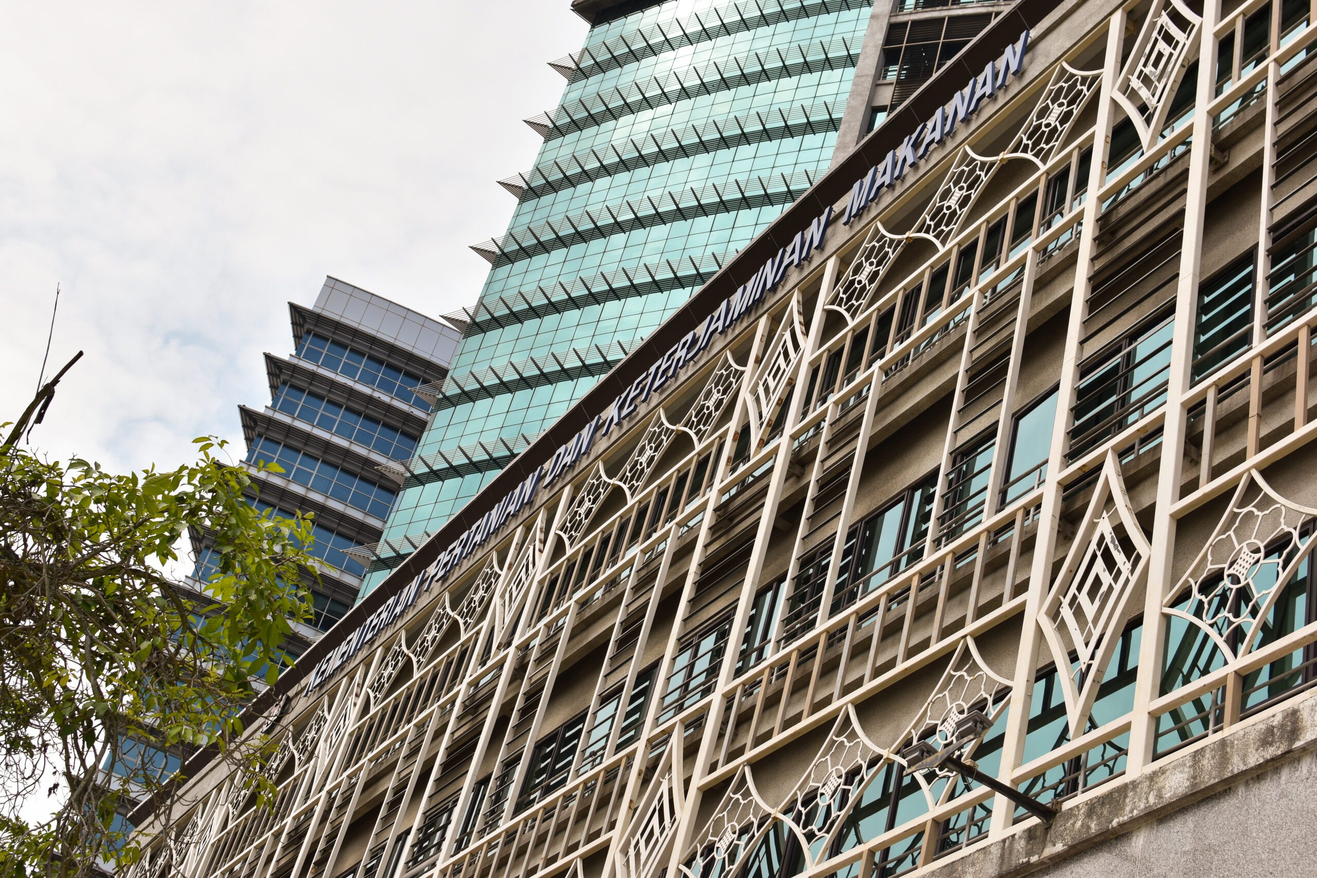 Modern building with decorative facade details.